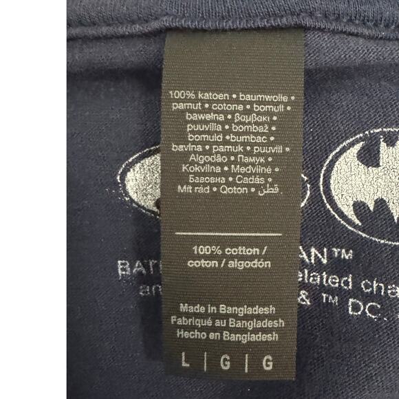 BATMAN Graphic Tee NEW Navy Short Sleeve Cotton Size L - Picture 5 of 6